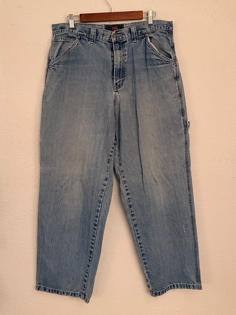 Y2K Route 66Classic Men's Light Blue Denim Jeans 36x32